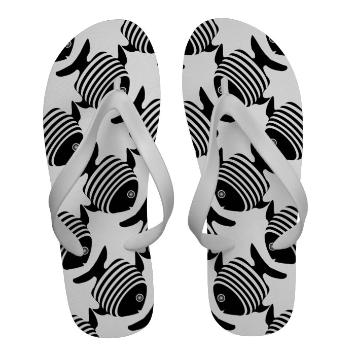 Black And White Angel Fish Sandals