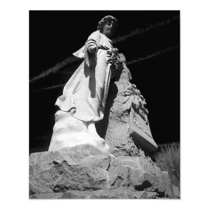 Black and white Angel statue Photograph