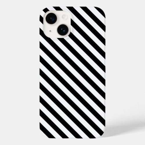 Black And White Angled Stripes Case_Mate iPhone 14 Case