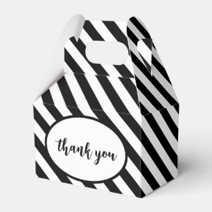Black and White Angled Stripes Favor Boxes
