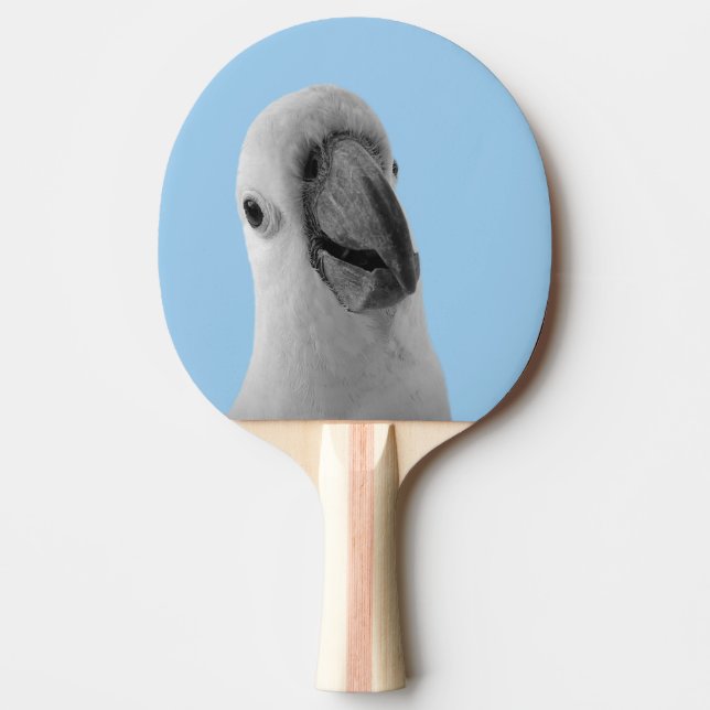 Black and white animal cute cockatoo photo Ping-Pong paddle (Front)