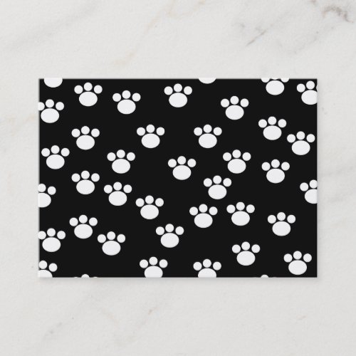 Black and White Animal Paw Print Pattern. Business Card Templates