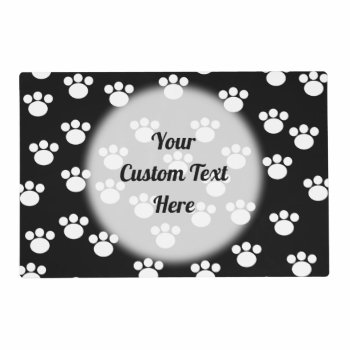 Black And White Animal Paw Print Pattern. Placemat by Graphics_By_Metarla at Zazzle