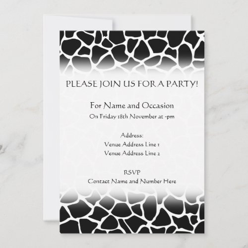 Black and White Animal Print Giraffe Pattern Card