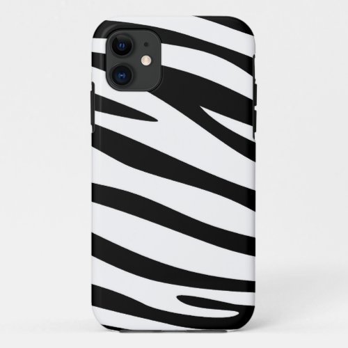 Black and White Animal print skin of Zebra iPhone 11 Case