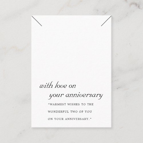 BLACK AND WHITE ANNIVERSARY NECKLACE DISPLAY CARD