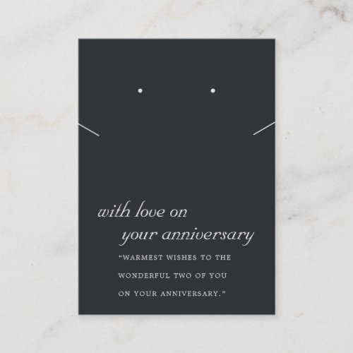 BLACK AND WHITE ANNIVERSARY NECKLACE EARRING CARD