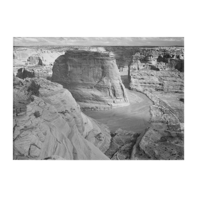 Black and White Ansel Adams Canyon Photograph Acrylic Print (Front)