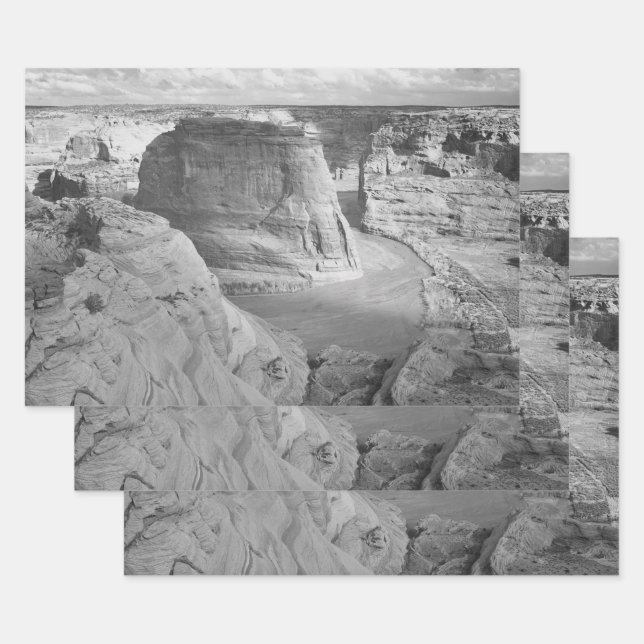 Black and White Ansel Adams Canyon Photograph Wrapping Paper Sheets (Set)