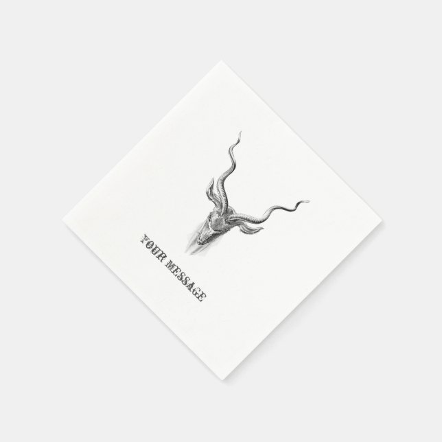 Black and White antelope Horn Napkins (Corner)