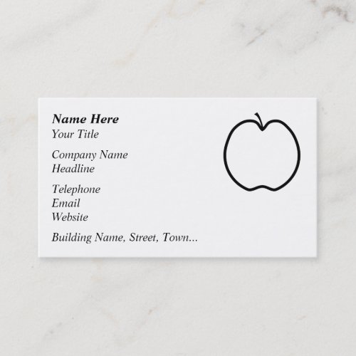 Black and White Apple. Business Card Template
