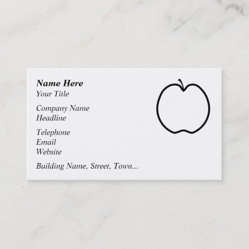 Customizable Black and White Apple. Business Card Template