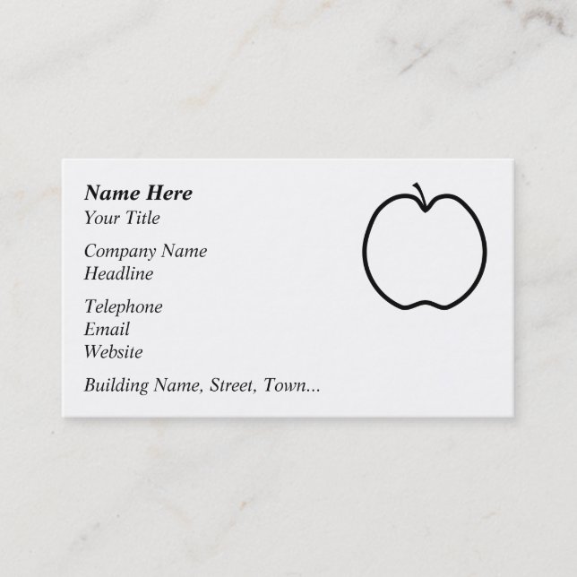 Black and White Apple. Business Card (Front)