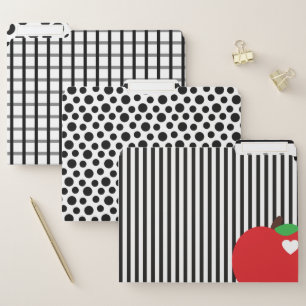 Black and White Apple File Folders