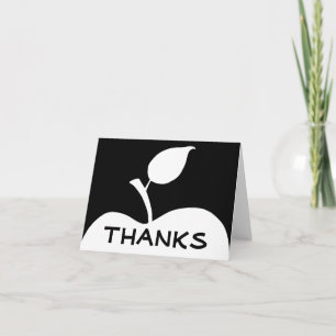 Black and White Apple Thank You Card
