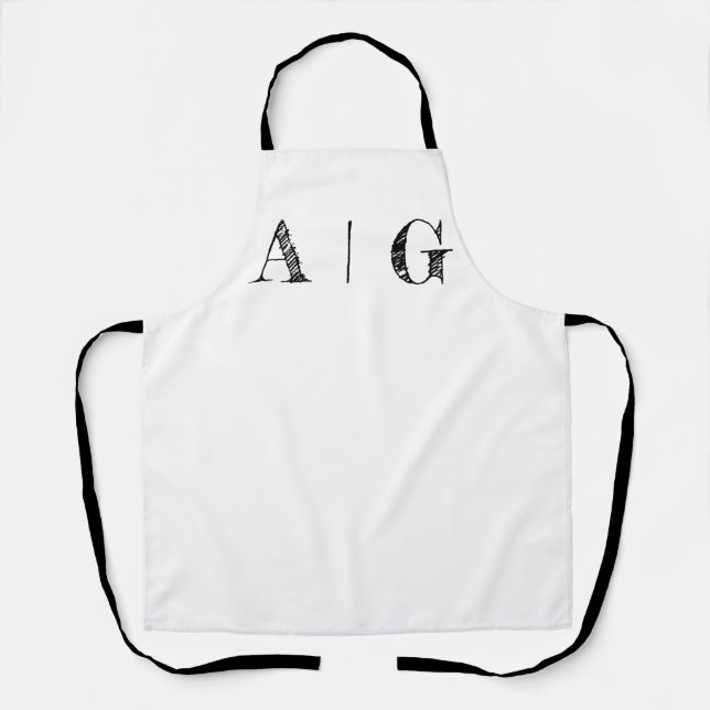 Black and White Apron- Customizable Apron (Front)