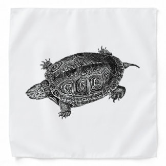 Black and White Aquatic Turtle Bandana