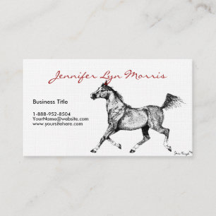 Black and White Arabian Horse Business Card