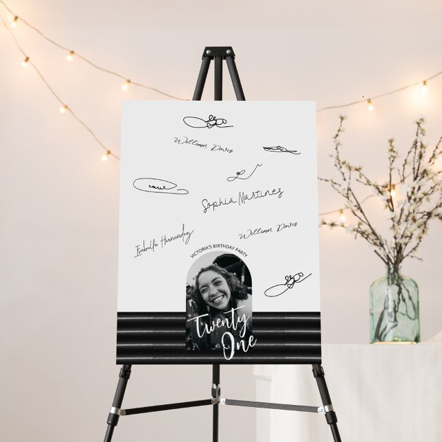 Black and White Arch Photo Party Signature  Foam Board (Creator Uploaded)