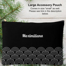 Black and White- Arches Glam Large Accessory Pouch