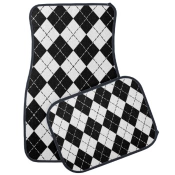 Black And White Argyle Car Mats by tjustleft at Zazzle