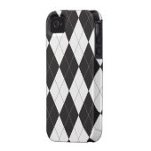 Black and White Argyle Case-Mate iPhone Case (Back Left)