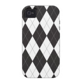 Black and White Argyle Case-Mate iPhone Case (Back)