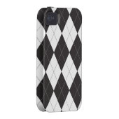 Black and White Argyle Case-Mate iPhone Case (Back/Right)