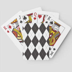 Black and White Argyle Classic Poker Cards