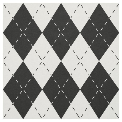 Black and White Argyle Fabric