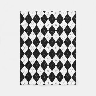 Black and White Argyle Fleece Blanket