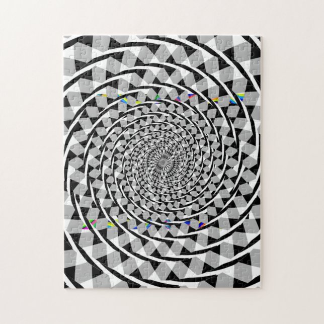 Black and White Argyle Forever Hours Pattern Jigsaw Puzzle (Vertical)