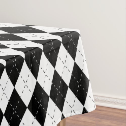 Black and White Argyle Tablecloth