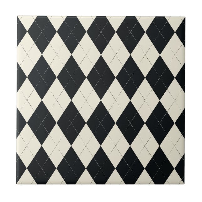 Black and White Argyle Tile (Front)