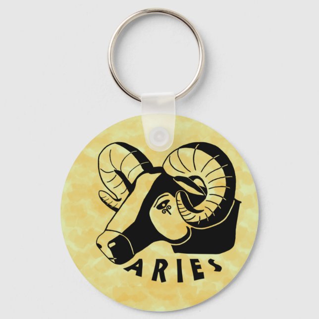 Black and White Aries Keychain (Front)