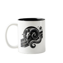 Black and White Aries Zodiac Mug