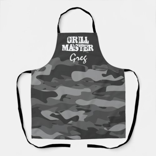 Black and white army camouflage grill master BBQ Apron