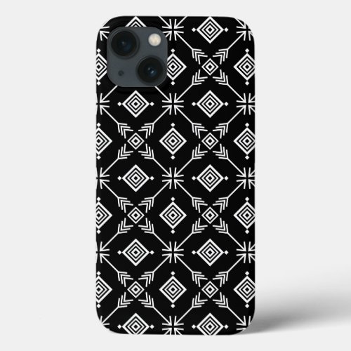 Black and White Arrow Tribal Print iPhone 13 Case