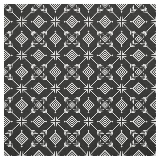 Black and White Arrow Tribal Print Fabric