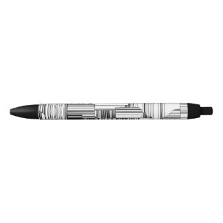 Black and White Art Deco Black Ink Pen