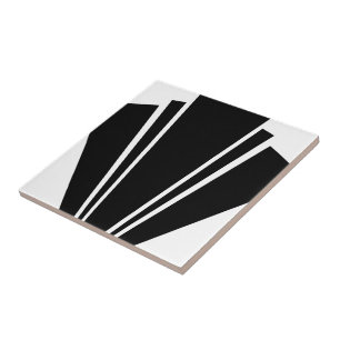 Black And White Art Deco Design Ceramic Tile