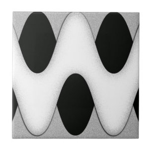 Black and White Art Deco Design Ceramic Tile