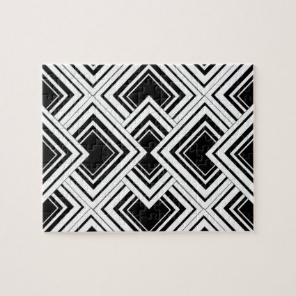 Black And White Art Deco Design Jigsaw Puzzle