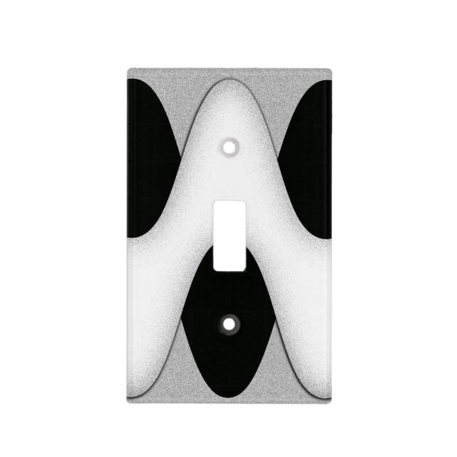 Black and White Art Deco Design Light Switch Cover (Front)