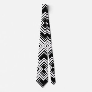 Black And White Art Deco Design Neck Tie