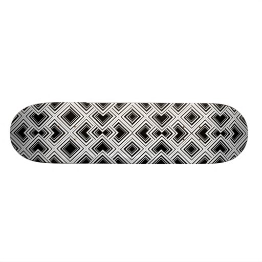 Black And White Art Deco Design Skateboard | Zazzle
