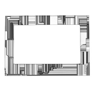Black and White Art Deco Magnetic Picture Frame