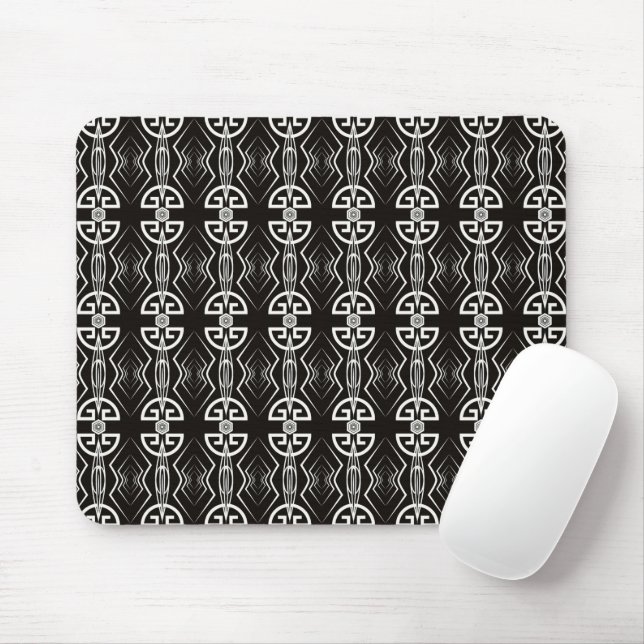 Black And White Art Deco Mouse Pad (With Mouse)