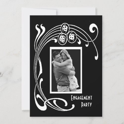 Black and White Art Deco Party Custom Invitation