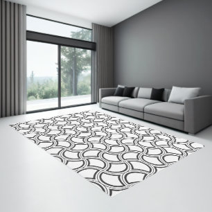 Black and White Art Deco Pattern Rug